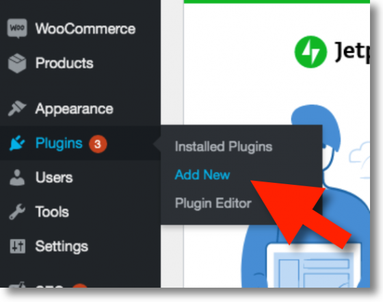 Step one of plugin installation into Woo Commerce